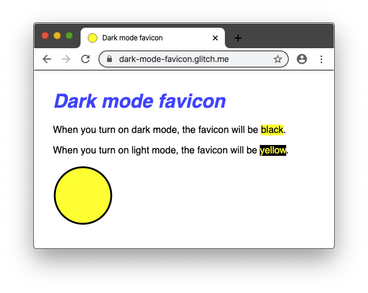 Demo app running in light mode, showing the light mode favicon being used.