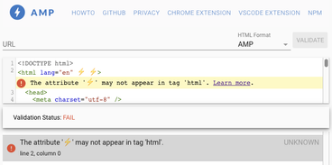 AMP Validator rejecting the emoji variant with Variation Selector-16